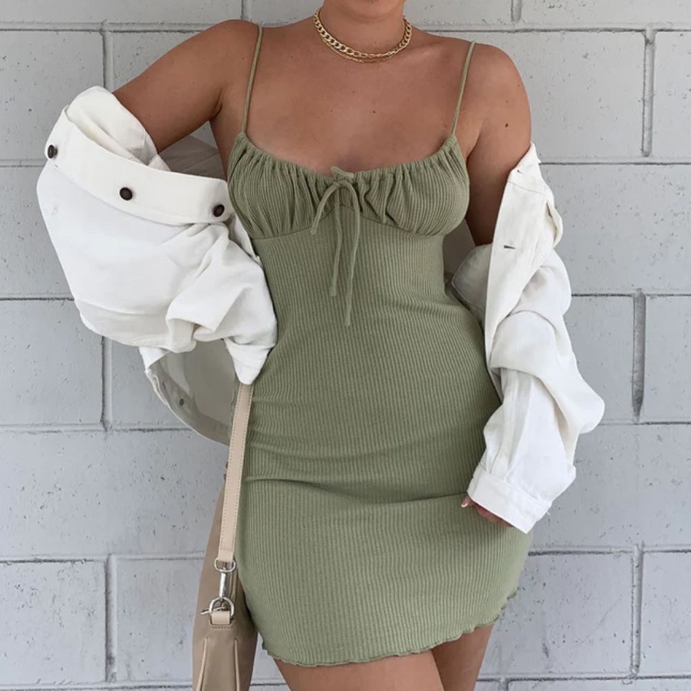 princess polly slow dancing mini dress in sage